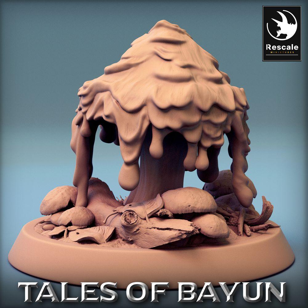Photo de produit Tabletop 28mm Lord of the Print (LotP) 0 : Miniature Tabletop : Monstre champignon, Être spore - Terrain éparpillé de champignons, Marqueur d'objectif (24_01_B)