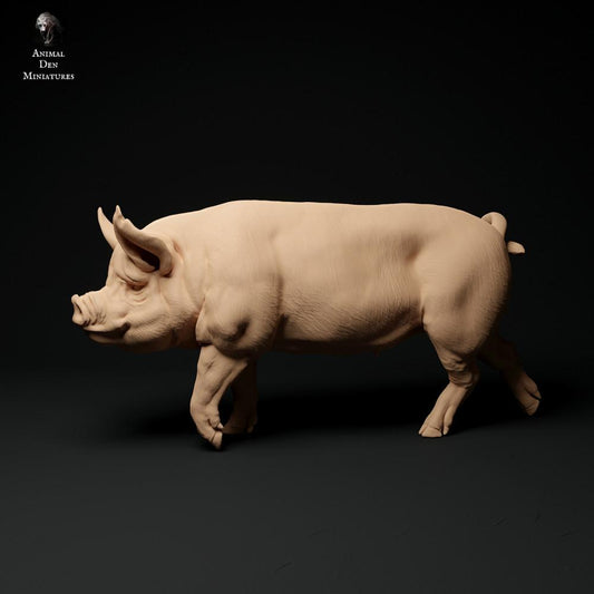 Photo du produit figurine animale Animal Den Miniatures 0 : figurine animale de ferme : verrat Berkshire - marchant (24_01_63)