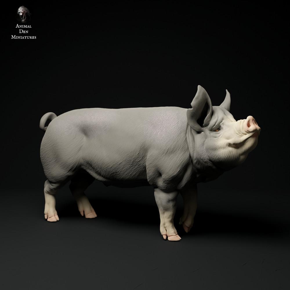 Photo du produit figurine animale Animal Den Miniatures 2 : figurine animale de ferme : verrat Berkshire (24_01_64)