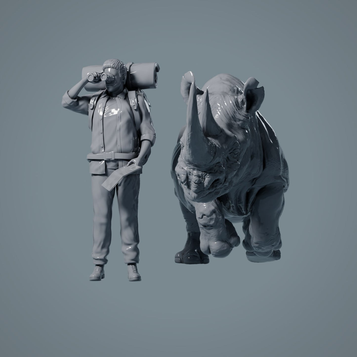 Rhinocéros africain agressif - Animaux de la savane (23_02_05)