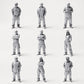 Hip-hop, urbain et streetwear - 9 figurines en résine non peintes en présentation ouverte