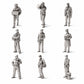Dockers et ouvriers portuaires historiques - 9 figurines en résine non peintes en vue d’ensemble ouverte