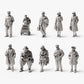 Figurines historiques de gare et de chemin de fer - 10 figurines en résine non peintes en présentation ouverte