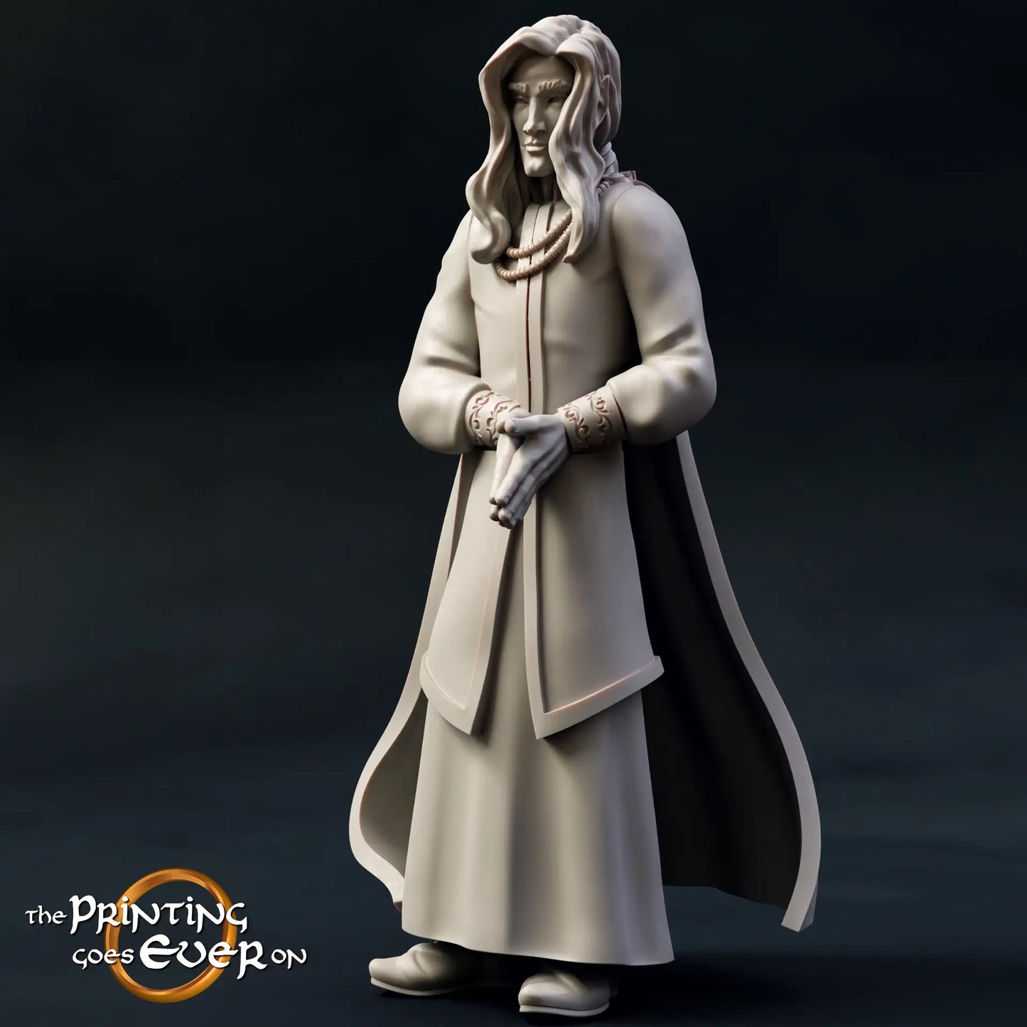 Photo du produit Tabletop 28mm The Printing Goes Ever On (TPGEO) 0 : Roi et Reine des Elfes : Souverains elfes avec fontaine - Époux et Épouse