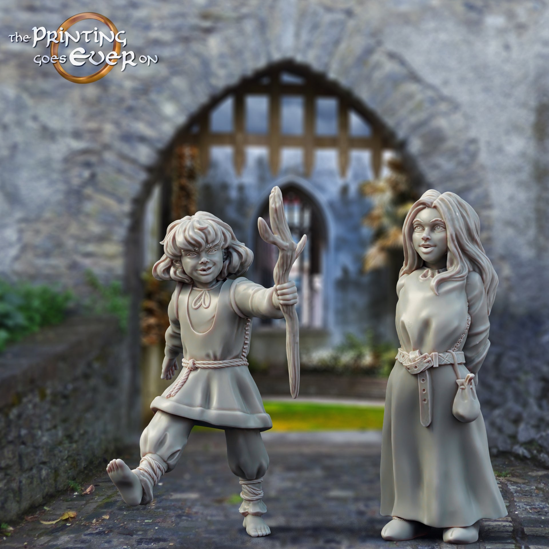 Photo du produit Tabletop 28mm The Printing Goes Ever On (TPGEO) 0: Habitants médiévaux: Forgeron, Bûcheron, Boulanger, Sculpteur, Cordonnier, Nobles, Enfants