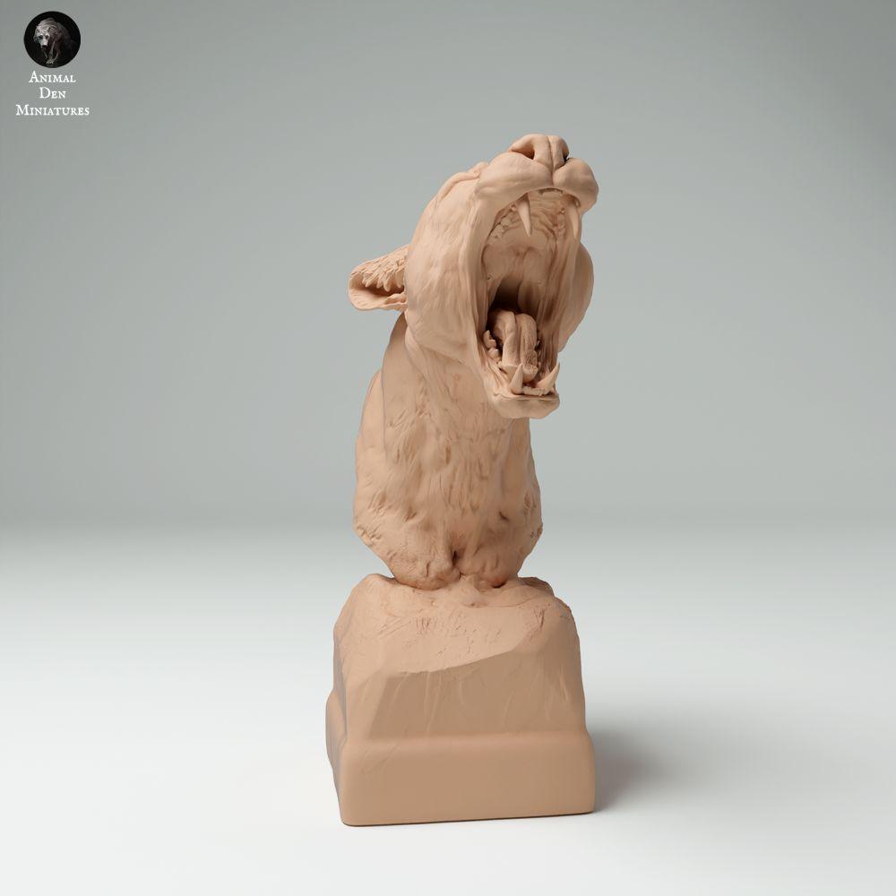 Photo produit 1 : figurine animale sauvage : buste de panthère nébuleuse - bâillant (25_02_09)