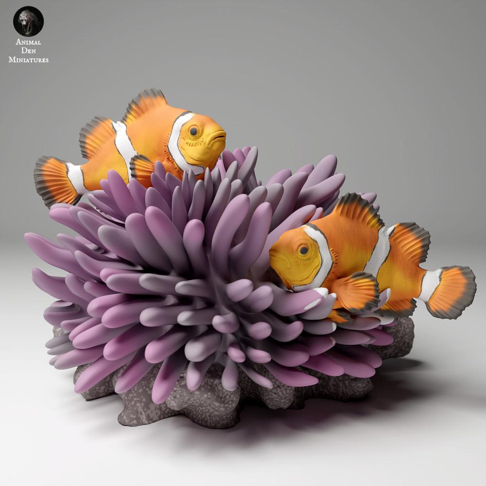 Photo de produit figurine animale Animal Den Miniatures 2 : figurine animale marine : faux poisson-clown (24_05_07)