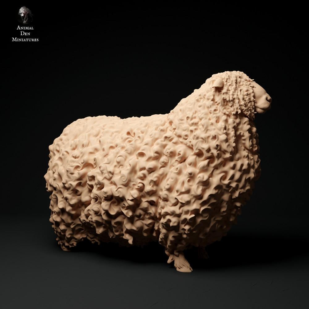 Photo du produit, figurine animale Animal Den Miniatures 1 : figurine animale de ferme : bélier Devon et Cornwall à longue laine (24_01_61)