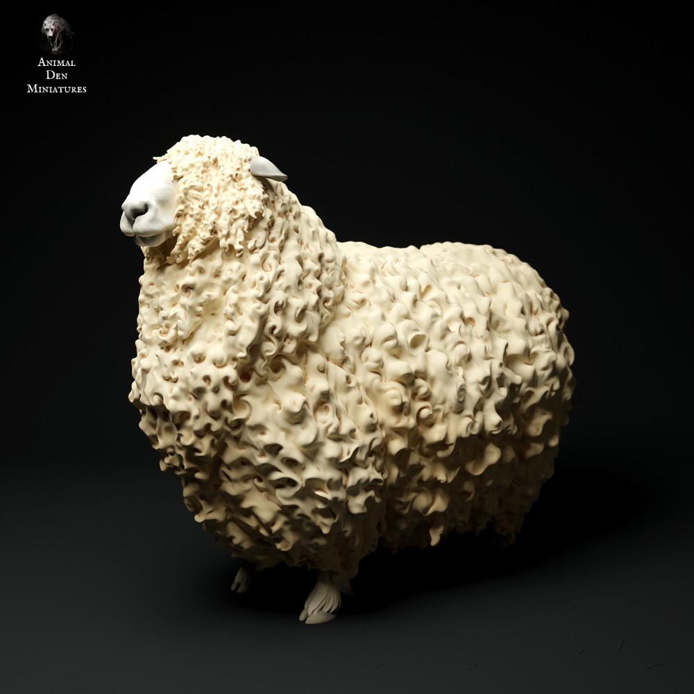 Photo de produit figurine animale Animal Den Miniatures 2 : figurine animale de ferme : bélier Devon et Cornwall à longue laine (24_01_61)
