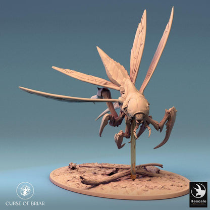 Photo de produit Tabletop 28mm Lord of the Print (LotP) 0 : Miniature Tabletop : Bestiole volante insectoïde - Créature mantis avec bras en faucille, créature de nuée, guêpe géante (24_07_D8)