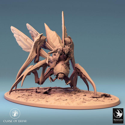 Photo de produit Tabletop 28mm Lord of the Print (LotP) 0 : Miniature Tabletop : Cavalier insecte sur mante religieuse, cavalier guêpe, cavalier essaim, bête chitineuse comme monture, monstre boss (24_07_D6)