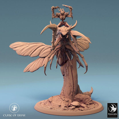 Photo de produit Tabletop 28mm Lord of the Print (LotP) 0 : Miniature Tabletop : Cavalier démon insectoïde sur bête ailée, seigneur de nuée, chaman esprit de la forêt, garde Skycutter (24_07_E4)