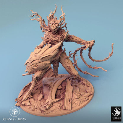 Photo de produit Tabletop 28mm Lord of the Print (LotP) 0 : Figurine Tabletop : Créature arborée Gardien des Épines, esprit de la forêt avec bouclier d'écorce et fouet de lianes (24_07_C2)