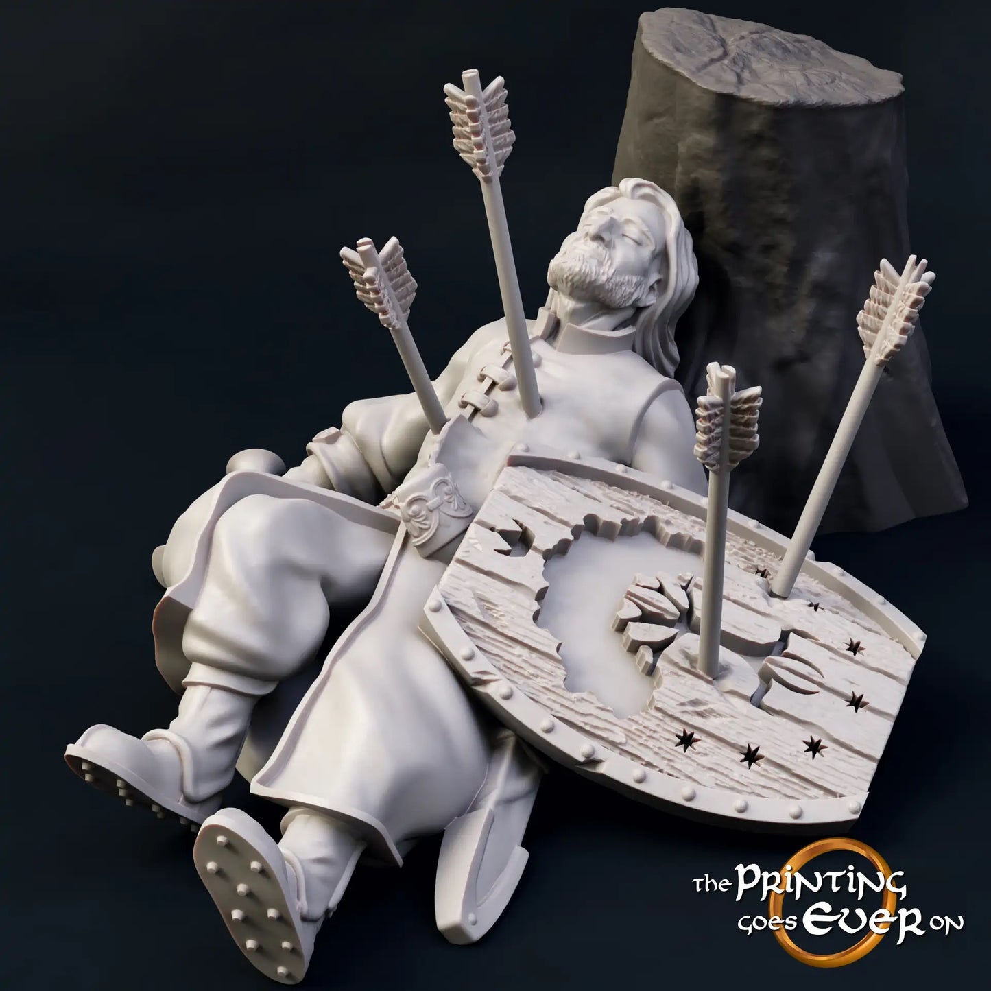 Photo de produit Tabletop 28mm The Printing Goes Ever On (TPGEO) 0 : Mort d'un héros : Guerrier humain après un combat avec une bande de demi-orques