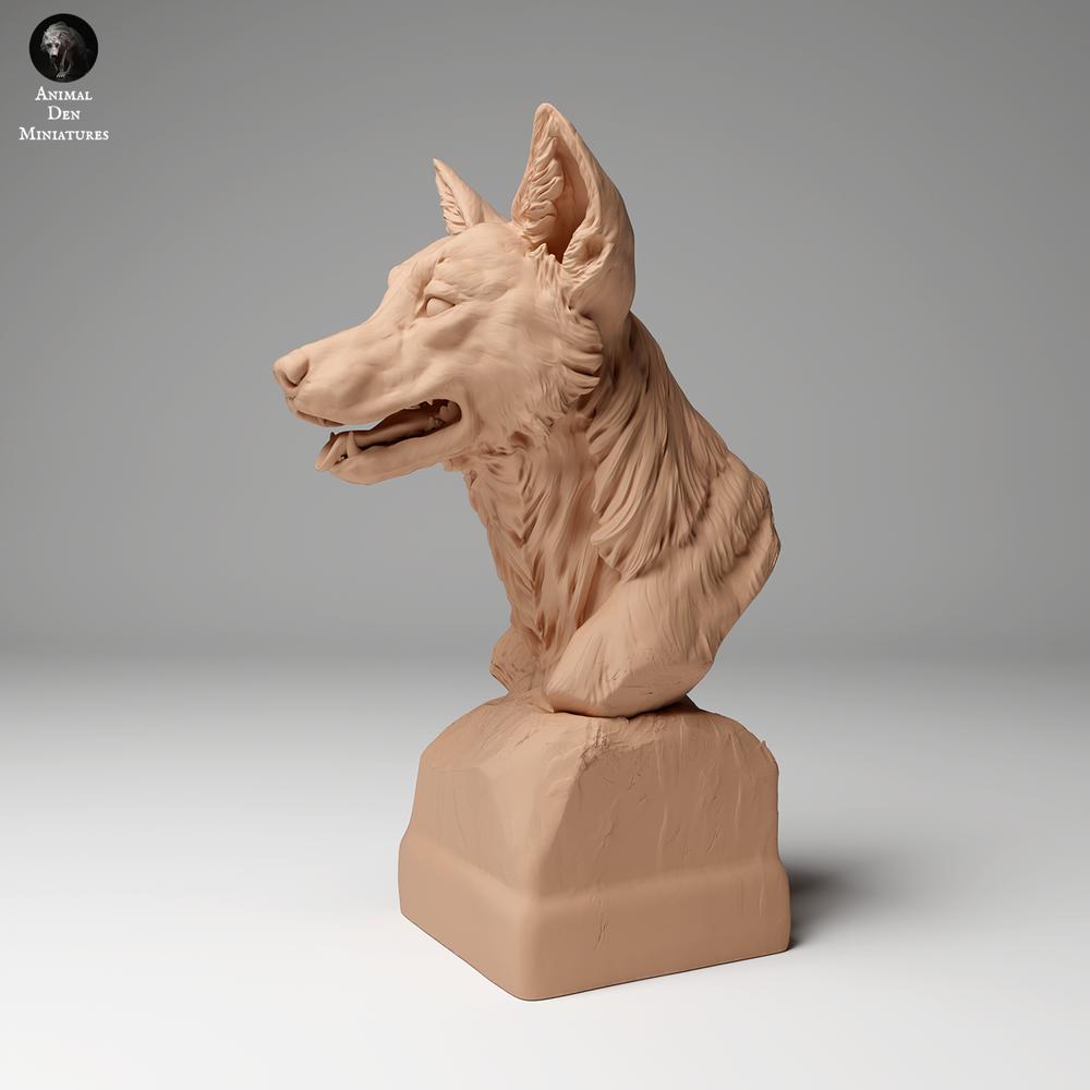 Photo de produit figurine animale Animal Den Miniatures 1 : figurine d’animal sauvage : Dingo - buste (24_06_06)