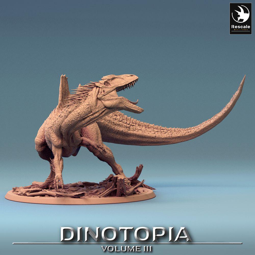 Photo de produit Tabletop 28mm Lord of the Print (LotP) 0 : Miniature Tabletop : Concavenator - dinosaure préhistorique rugissant, bête des temps anciens et monstre boss (24_06_C2)