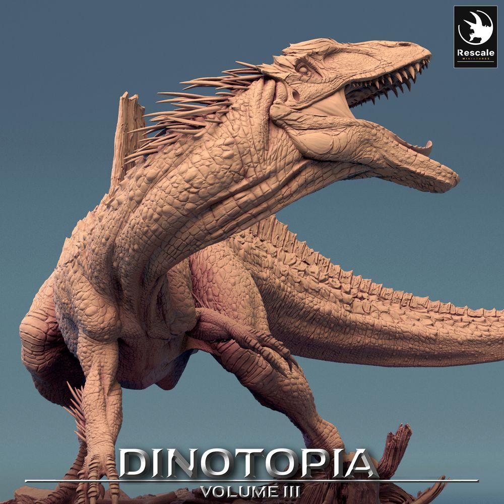 Photo de produit Tabletop 28mm Lord of the Print (LotP) 0 : Miniature Tabletop : Concavenator - dinosaure préhistorique rugissant, bête des temps anciens et monstre boss (24_06_C2)