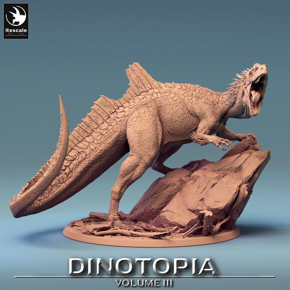 Photo de produit Tabletop 28mm Lord of the Print (LotP) 0 : Miniature Tabletop : Concavenator - dinosaure carnivore à crête rugissante, bête lézard, boss ennemi (24_06_C5)