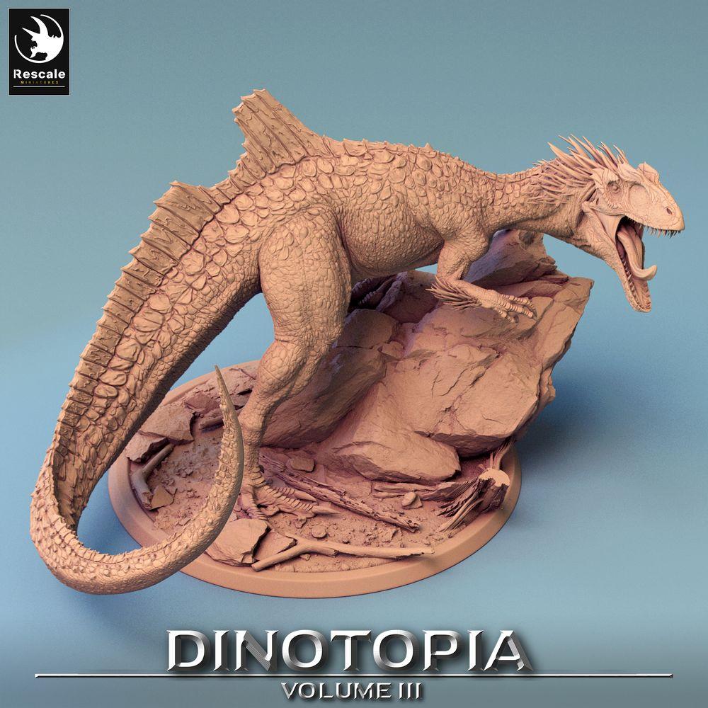 Photo de produit Tabletop 28mm Lord of the Print (LotP) 0 : Miniature Tabletop : Concavenator - dinosaure carnivore à crête rugissante, bête lézard, boss ennemi (24_06_C5)