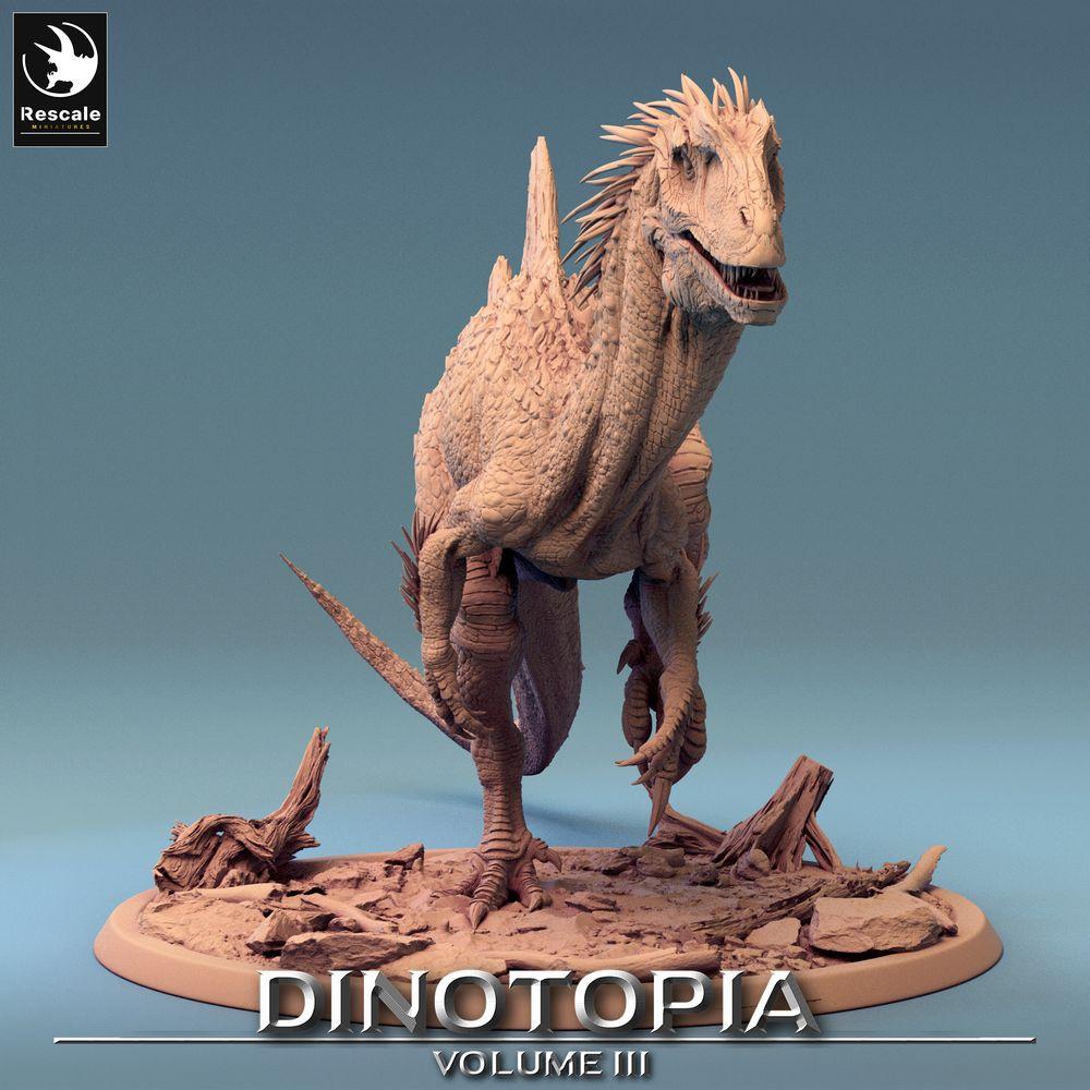 Photo de produit Tabletop 28mm Lord of the Print (LotP) 0 : Miniature Tabletop : Concavenator Raubsaurier - Figur de Raptor en attaque, Miniature de dinosaure, Monstre de Wargaming (24_06_C9)