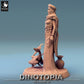 Photo de produit Tabletop 28mm Lord of the Print (LotP) 0 : Figurine fantastique : Nomade du désert et maîtresse des bêtes avec dinosaure à plumes - Ranger, chef de tribu, éclaireuse (24_06_E13)