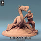 Photo de produit Tabletop 28mm Lord of the Print (LotP) 0 : Miniature Tabletop : Maître des bêtes avec monture Oviraptor, Ranger du désert, Gardien du nid de l'oiseau de terreur (24_06_D1)