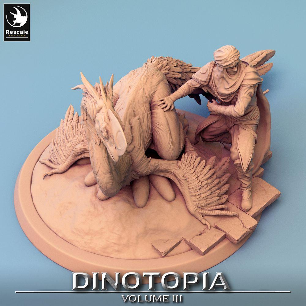 Photo de produit Tabletop 28mm Lord of the Print (LotP) 0 : Miniature Tabletop : Maître des Bêtes avec monture Oviraptor, Ranger du Désert, Gardien de Nid de Terreur (24_06_D1)