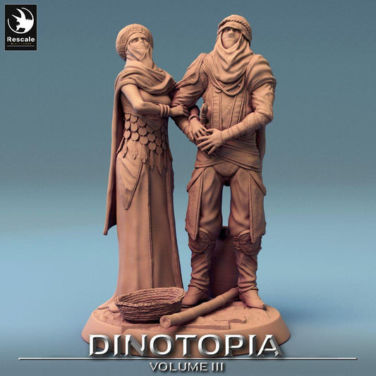 Photo de produit Tabletop 28mm Lord of the Print (LotP) 0 : Ensemble de figurines fantastiques : Couple de chefs nomades du désert, Duo de gardiens de caravane, Éclaireurs des dunes (24_06_E29)
