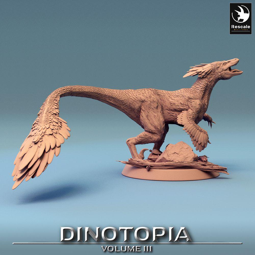Image du produit Tabletop 28mm Lord of the Print (LotP) 0 : Miniature de Tabletop : Pyroraptor, raptor à plumes, bête de chasse préhistorique (24_06_B3)