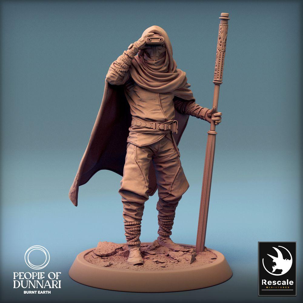 Photo de produit Tabletop 28mm Lord of the Print (LotP) 0 : Miniature Tabletop : Éclaireur nomade du désert, Ranger, Mage de bâton, Voyant, Desert Scout, Wasteland Ranger (24_03_C2)
