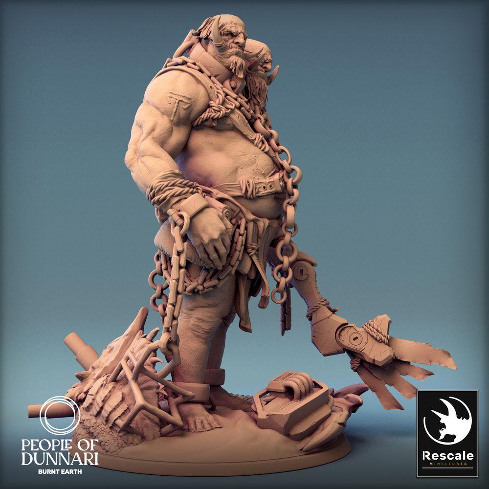 Photo de produit Tabletop 28mm Lord of the Print (LotP) 0 : Miniature Tabletop : Ogre à deux têtes / Ettin, Gardien de chaînes, Guerrier géant barbare, Boss ennemi (24_03_I1)