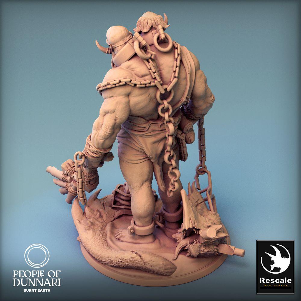 Photo de produit Tabletop 28mm Lord of the Print (LotP) 0 : Miniature Tabletop : Ogre à deux têtes / Ettin, Gardien enchaîné, Guerrier géant barbare, Boss ennemi (24_03_I1)