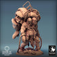 Photo du produit Tabletop 28mm Lord of the Print (LotP) 0 : Miniature Tabletop : Ogres à deux têtes Ettin - Packriese, collectionneur de déchets post-apocalyptique avec armes à chaînes (24_03_I2)