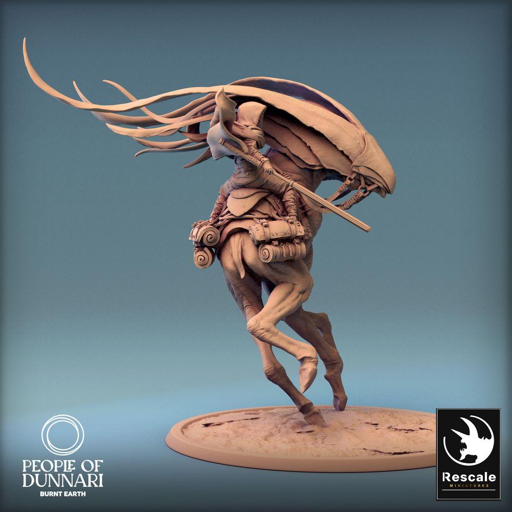 Photo de produit Tabletop 28mm Lord of the Print (LotP) 0 : Miniature Tabletop : Cavalier des dunes sur monture de sable, cavalier nomade avec lance, éclaireur du désert (24_03_A2)