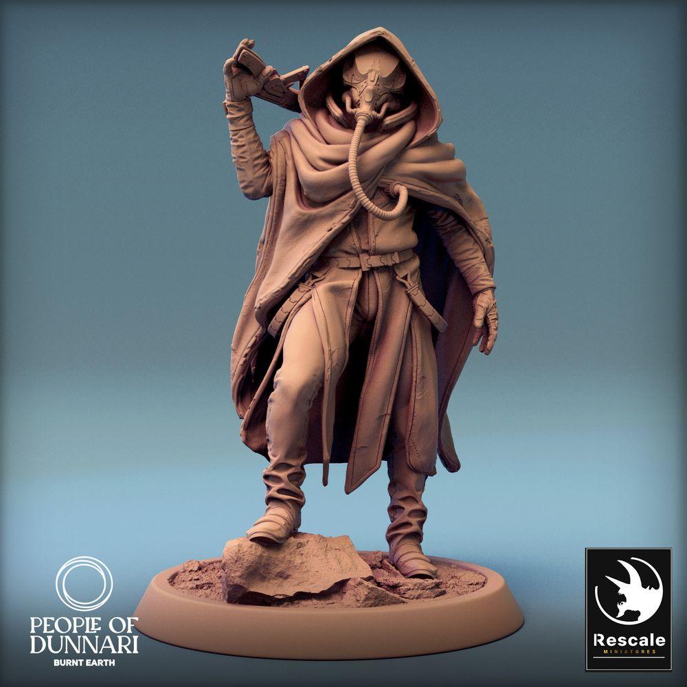Photo de produit Tabletop 28mm Lord of the Print (LotP) 0 : Miniature Tabletop : Chef Dunnari Zephyr Sandrider - Leader des Sandreiter, Nomade du désert, Scout/Ranger, Tireur d'élite (24_03_H15)
