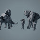 Éléphants d'Afrique mâles en train de se battre - Animaux de la savanne (23_02_02)