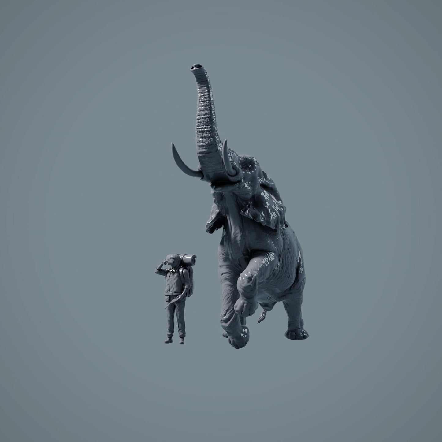Éléphant d'Afrique mâle debout - Animaux de la savane (Réf. 23_02_03)