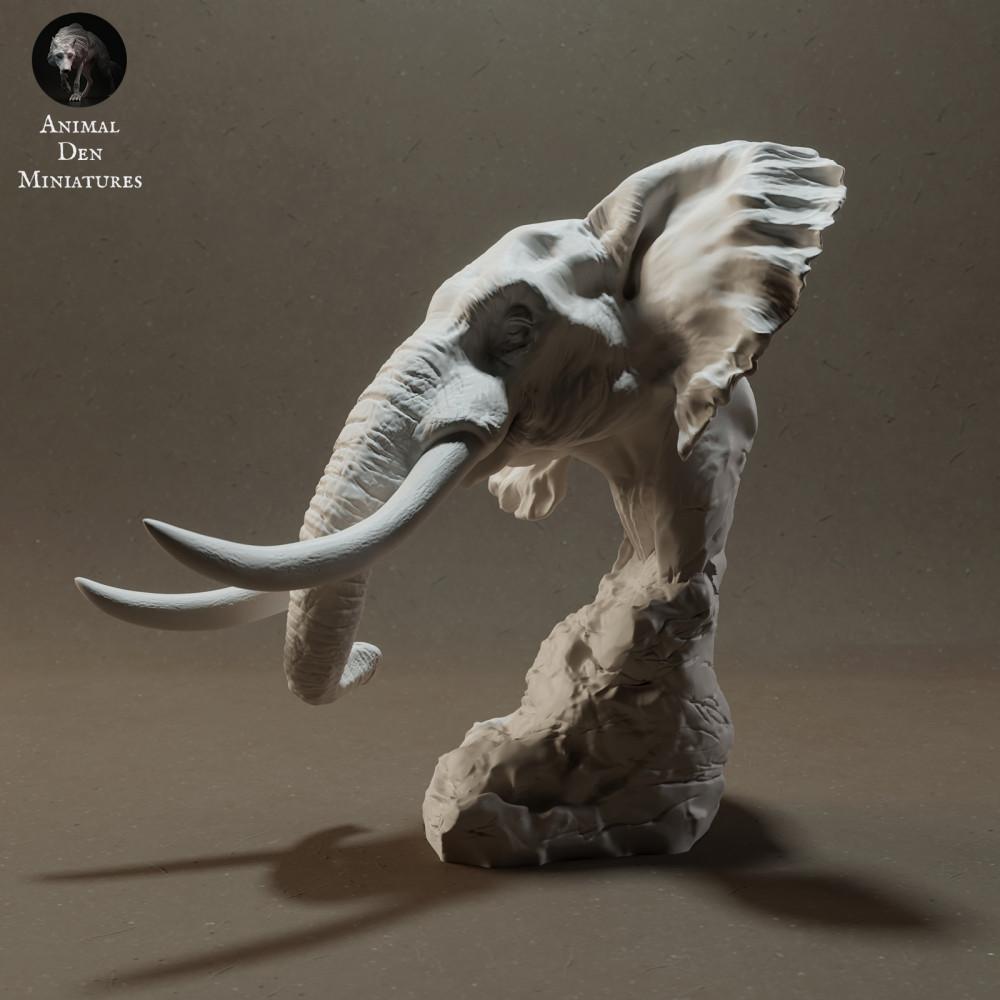 Photo produit figurine animale Animal Den Miniatures 1 : figurine d’animal sauvage : éléphant de brousse africain - buste (23_03_10)