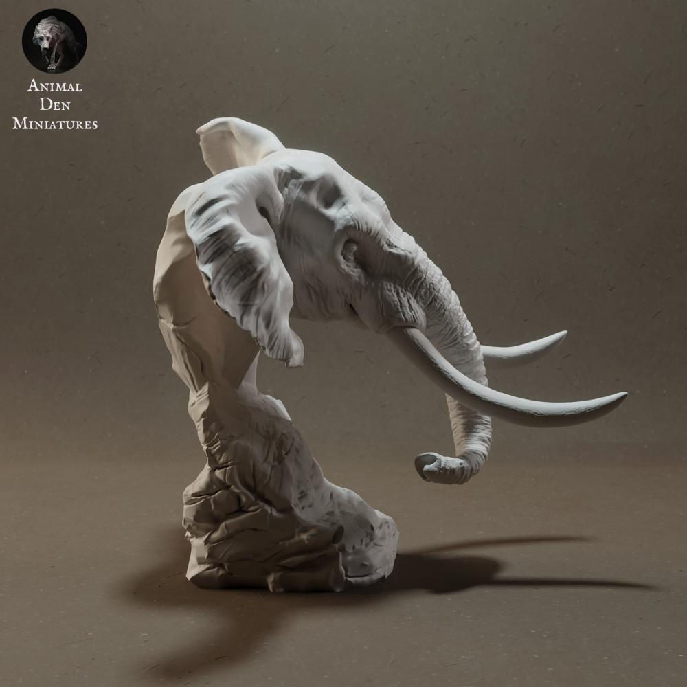 Photo du produit figurine animale Animal Den Miniatures 2 : figurine d’animal sauvage : éléphant de brousse africain - buste (23_03_10)