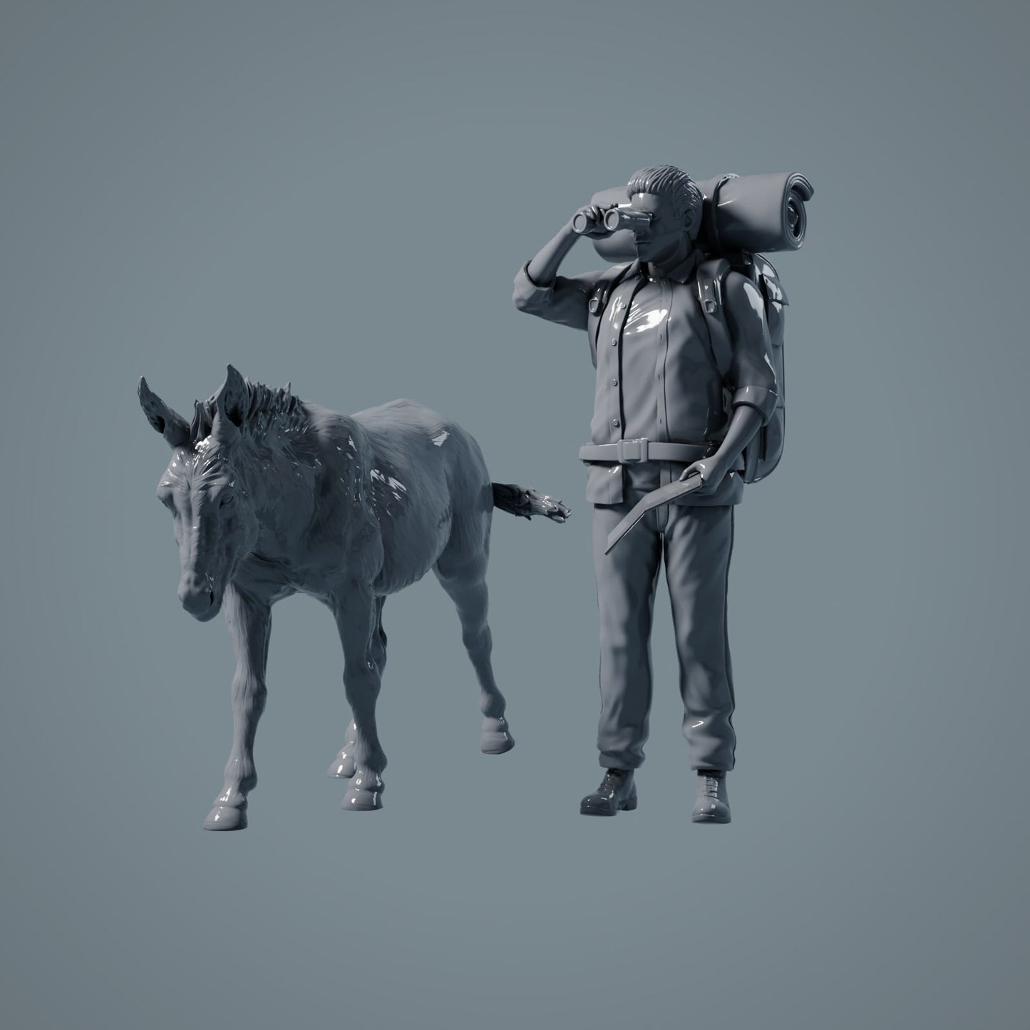 Figur d'animal de ferme : âne marchant (a018)