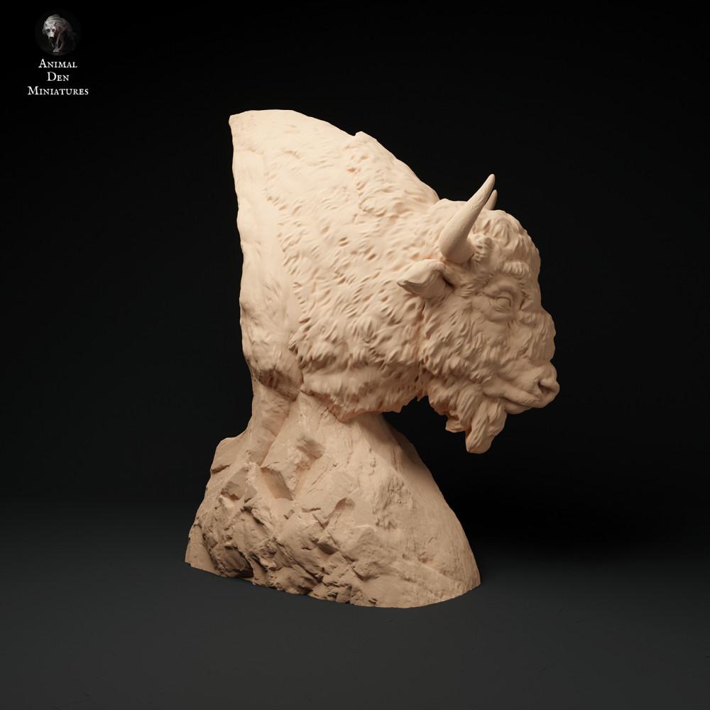 Photo du produit figurine animalière Animal Den Miniatures 1 : figurine d’animal sauvage : bison d’Europe - buste (23_11_13)