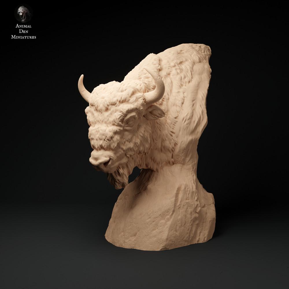 Photo produit figurine animale Animal Den Miniatures 2 : figurine d’animal sauvage : bison d’Europe - buste (23_11_13)