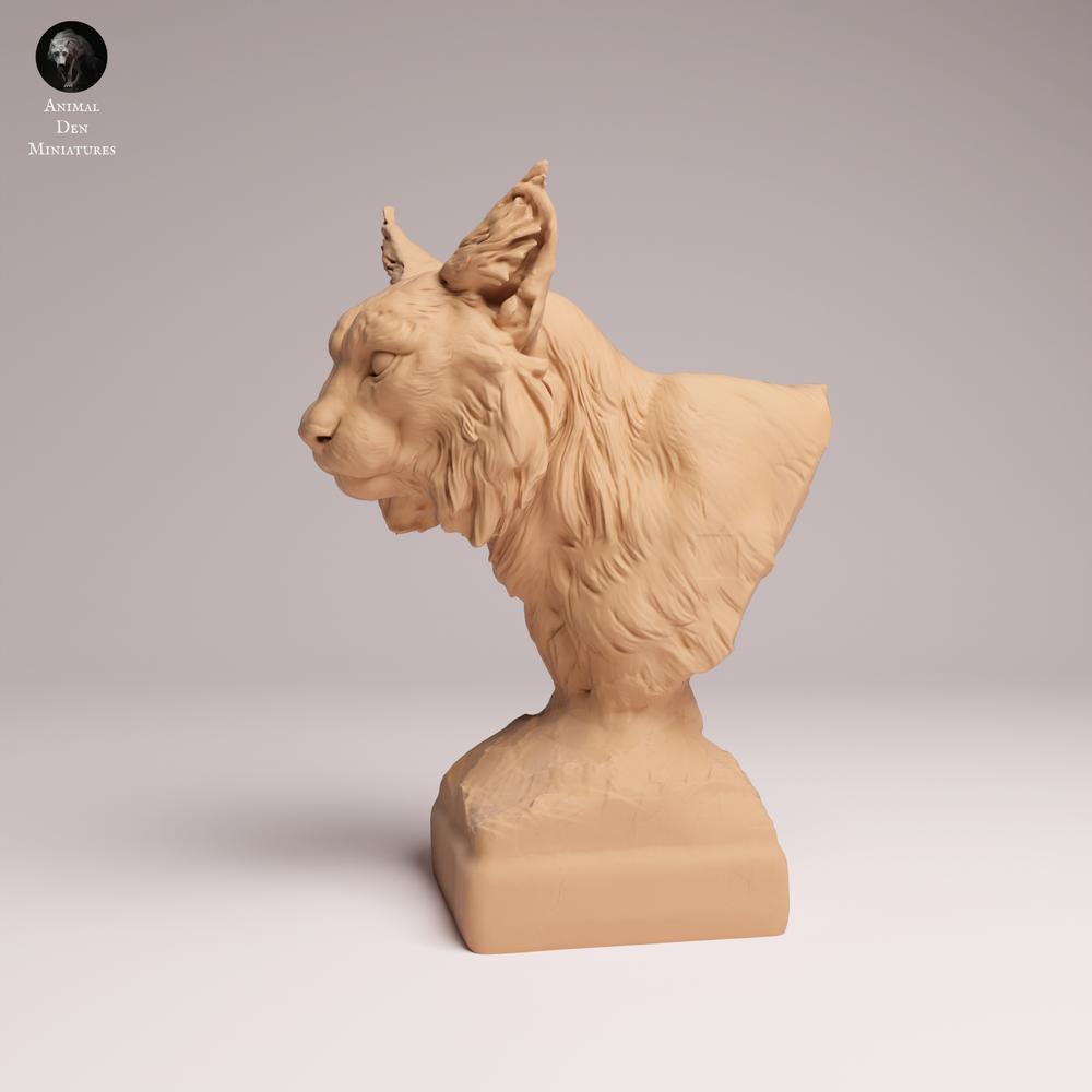 Photo du produit Tabletop 28mm Lord of the Print (LotP) 1 : figurine d’animal sauvage : lynx eurasien - buste (26_07_02)