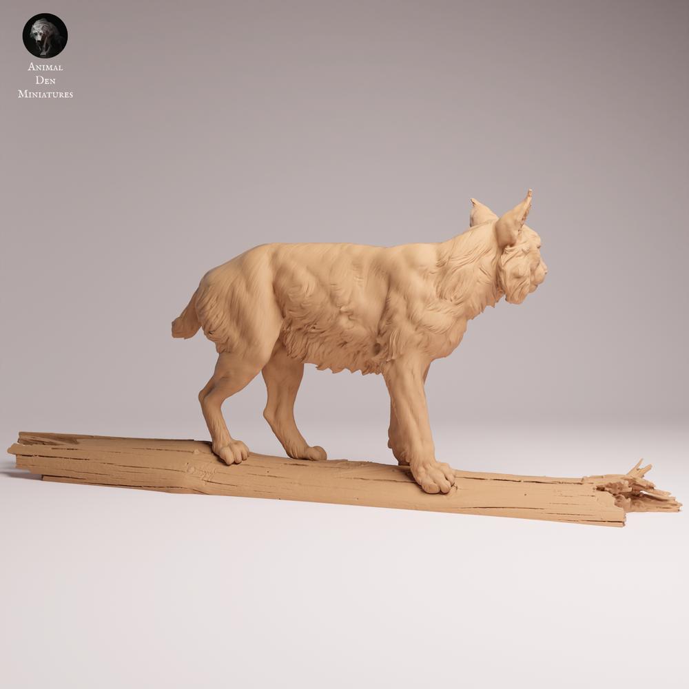 Photo du produit Tabletop 28mm Lord of the Print (LotP) 0 : figurine animale de faune sauvage : lynx eurasien - sur un arbre (26_07_04)