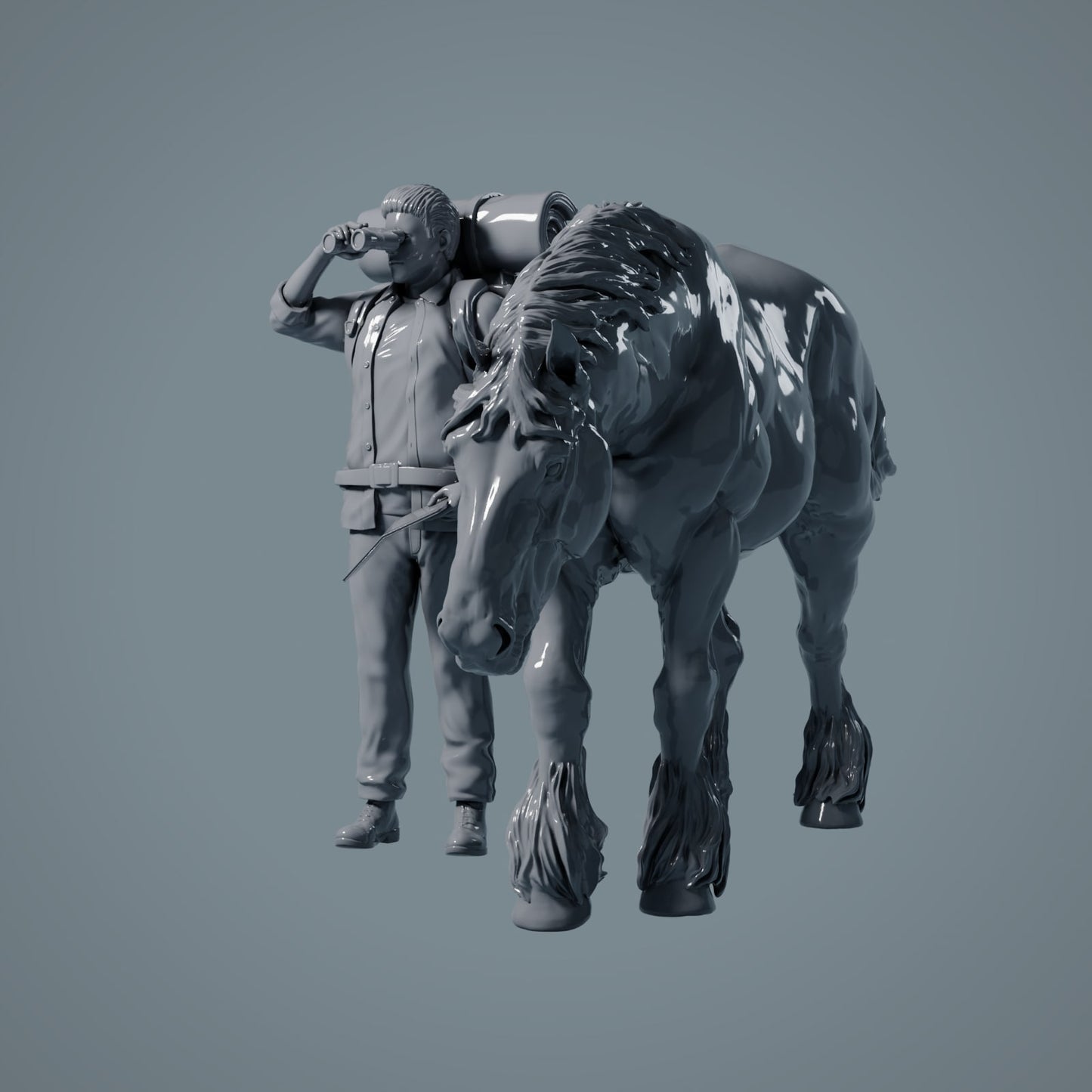 Figur d'animal de ferme : cheval en train de manger - Suffolk Punch (a015)