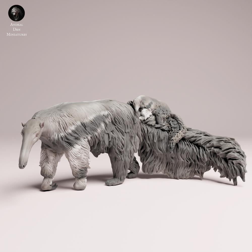 Produktfoto Tabletop 28mm Lord of the Print (LotP) 3: Wildtier Tierfigur: Großer Ameisenbär - mit Jungtier