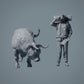 Figur d'animal de ferme : Taureau broutant - Red Devon Bull (a033)