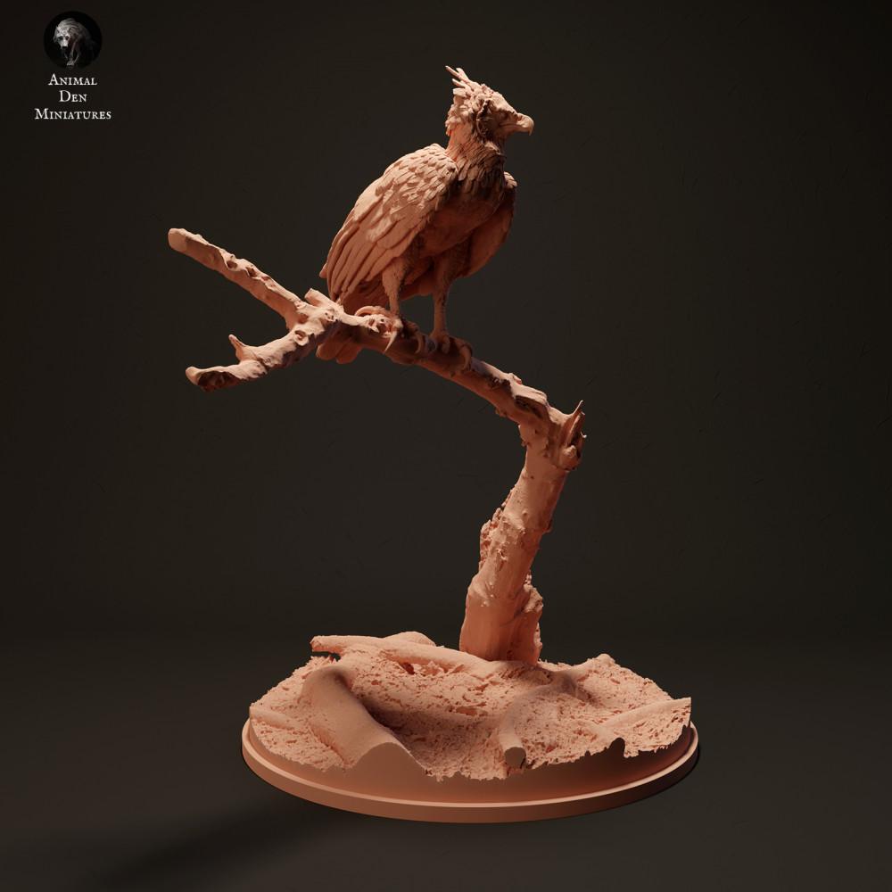 Photo du produit figurine animale Animal Den Miniatures 1 : figurine de rapace : harpie - assise sur une branche (23_06_01)