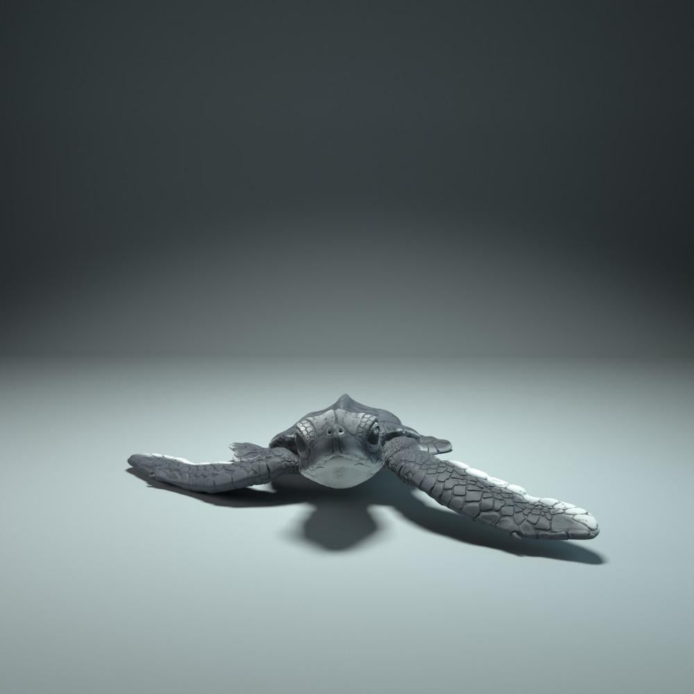 Photo produit figurine animale Animal Den Miniatures 0 : figurine d’animal marin : bébé tortue marine en train d’éclore (21_12_01)