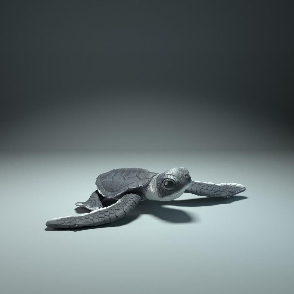 Photo produit figurine animale Animal Den Miniatures 1 : figurine animale marine : bébé tortue de mer en train d’éclore (21_12_01)